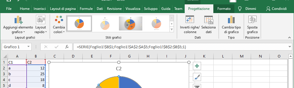 Excel editazione grafici