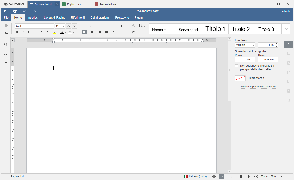 OnlyOffice Documento di testo